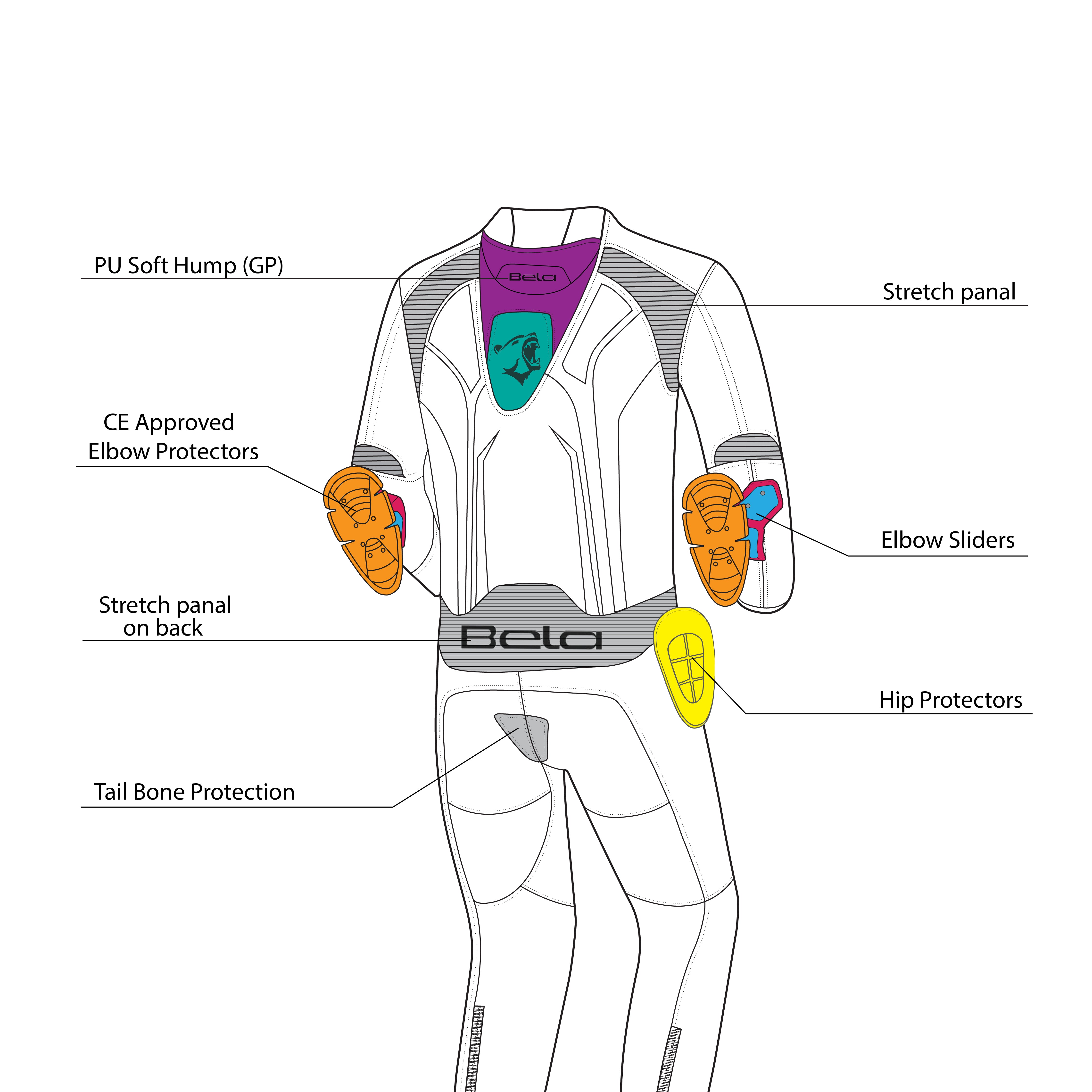 BELA X RACE 1 PC Leather Motorcycle Suits Black White Red – 10 – Maximomoto PT