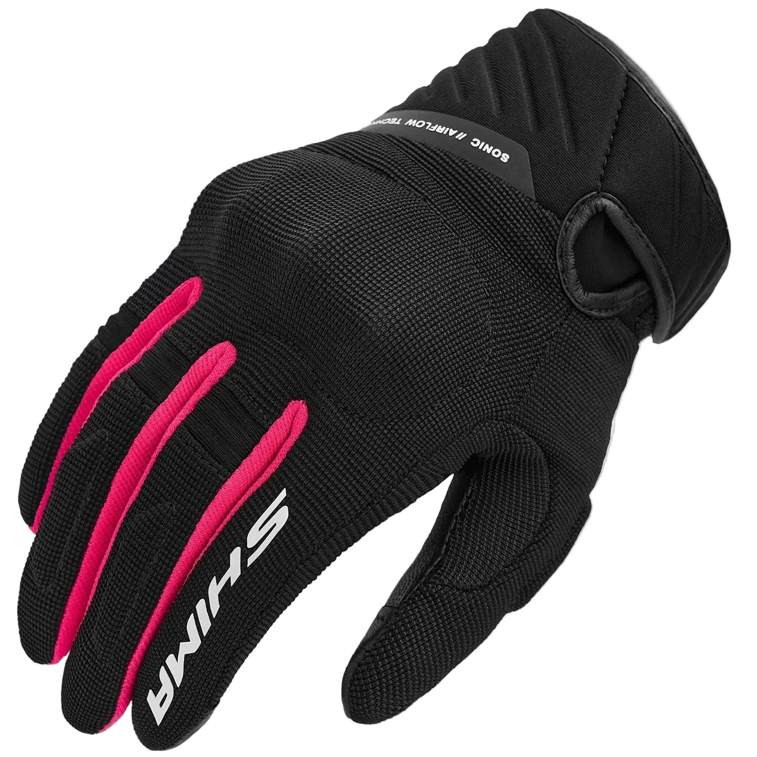 SHIMA SONIC LADY MOTORCYCLE GAUNTLETS BLACK LEATHER PINK – 2 – Maximomoto PT