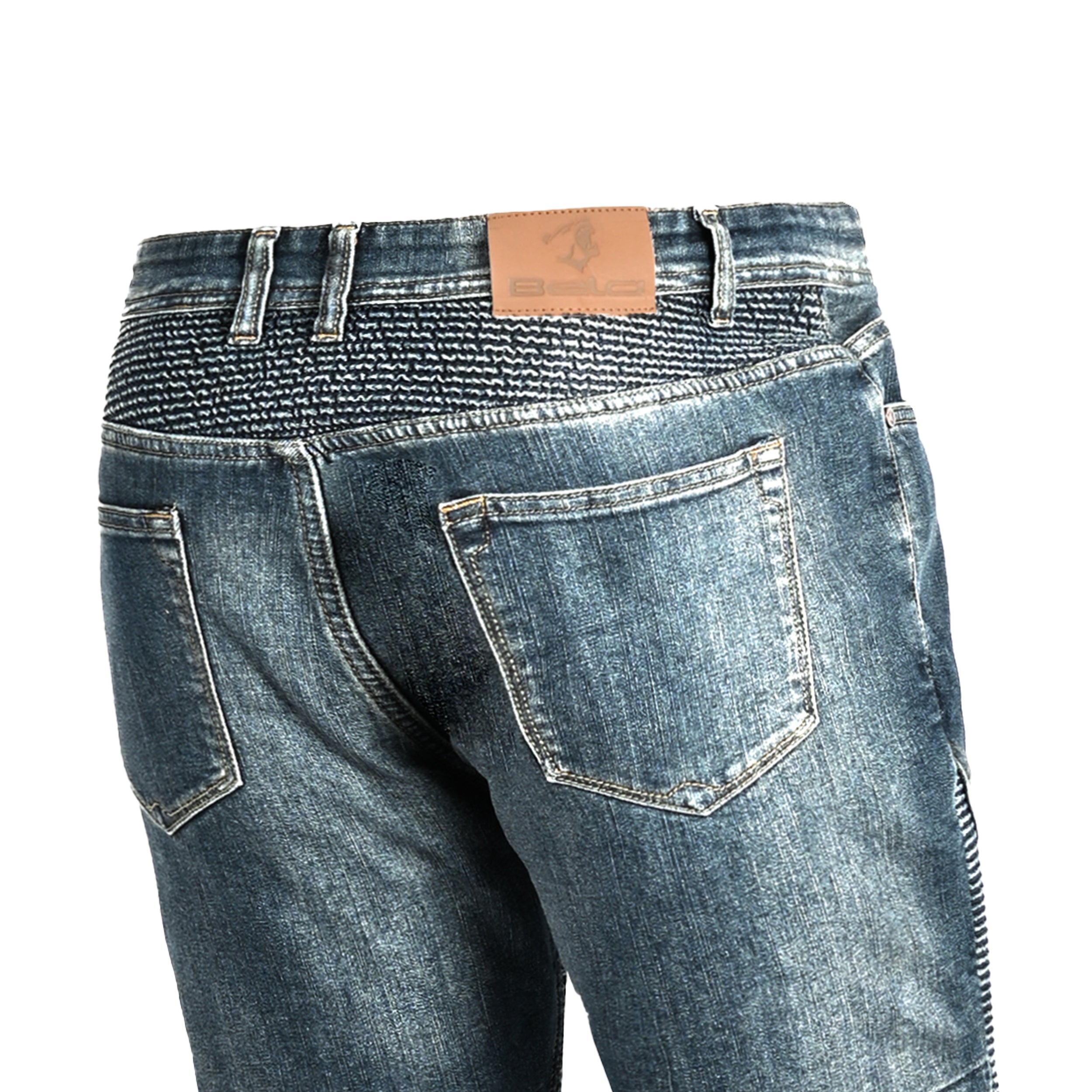 BELA URBAN Denim Jeans Moto Senhora Calcas Azul Khaki Tint