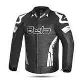 BELA Rocket Men's Motorcycle Leather Jackets Black White – Maximomoto PT