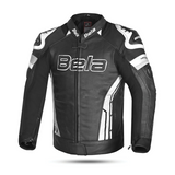 BELA Rocket Men's Motorcycle Leather Jackets Black White