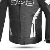 BELA Rocket Men's Motorcycle Leather Jackets Black White