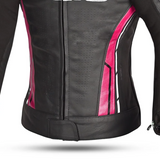 BELA Rocket Women's Leather Motorcycle Jackets Black Pink