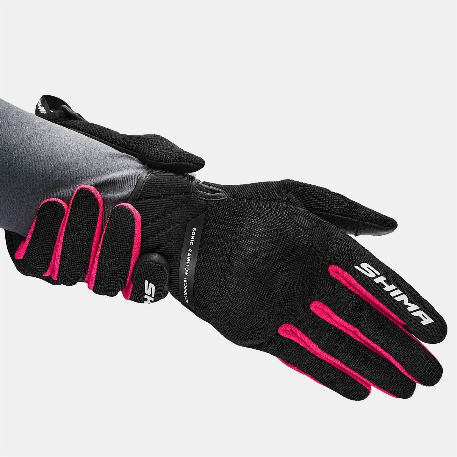 SHIMA SONIC LADY MOTORCYCLE GAUNTLETS BLACK LEATHER PINK – 4 – Maximomoto PT
