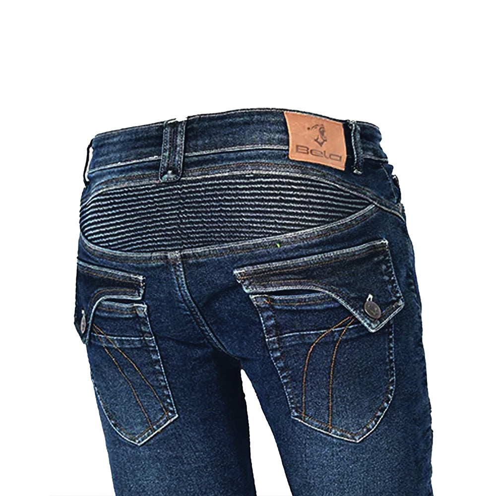 BELA ROSEKIN Denim Jeans Moto Senhora Calcas Azul
