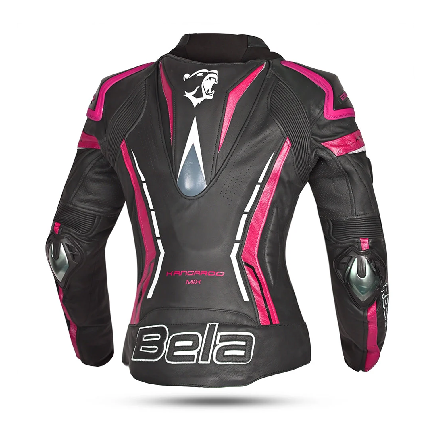 BELA Rocket Women's Leather Motorcycle Jackets Black Pink – 3 – Maximomoto PT