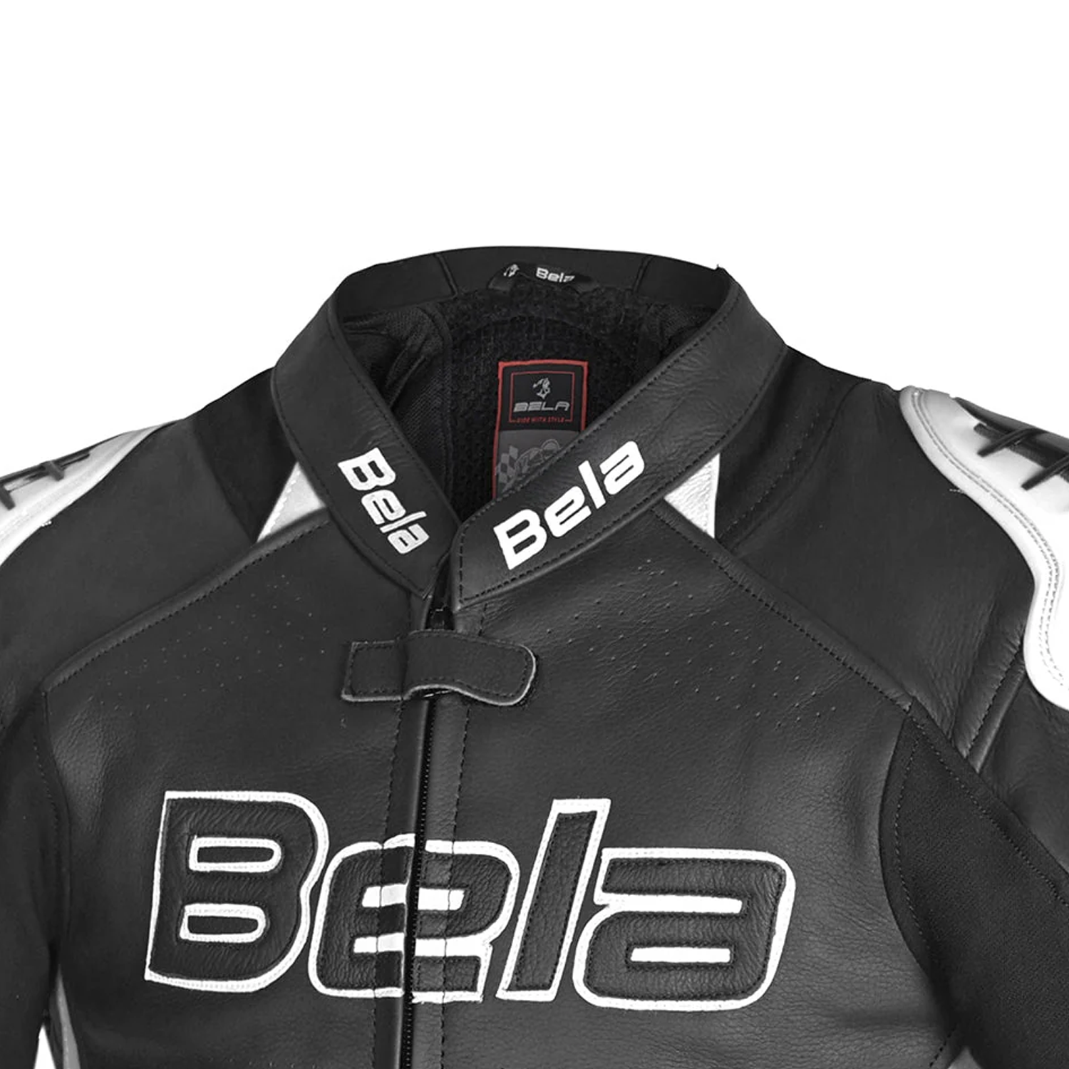 BELA Rocket Men's Motorcycle Leather Jackets Black White – 7 – Maximomoto PT