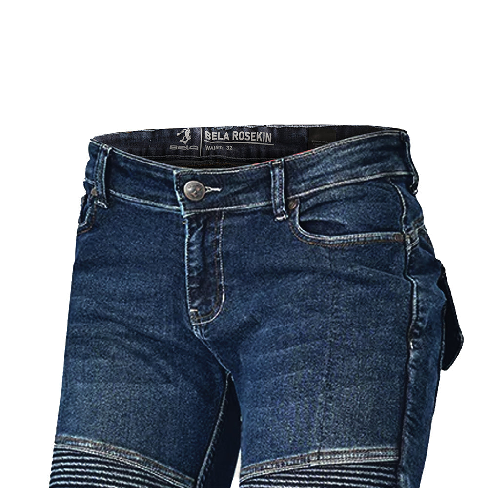 BELA ROSEKIN Denim Jeans Moto Senhora Calcas Azul