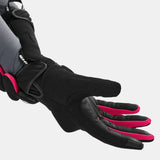 SHIMA SONIC LADY MOTORCYCLE GAUNTLETS BLACK LEATHER PINK