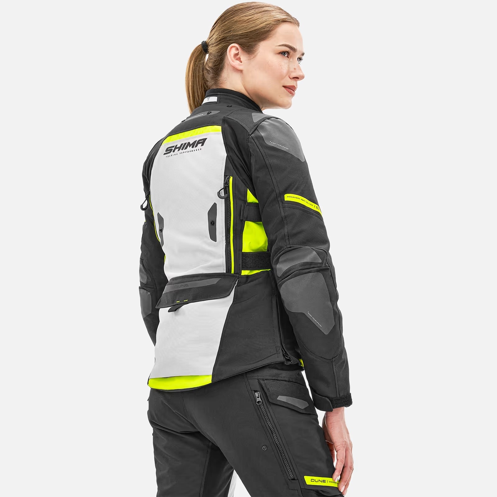SHIMA DUNE SENHORA CASACOS TEXTIL DE MOTO PRETO AMARILLO FLOU – 6 – Maximomoto PT