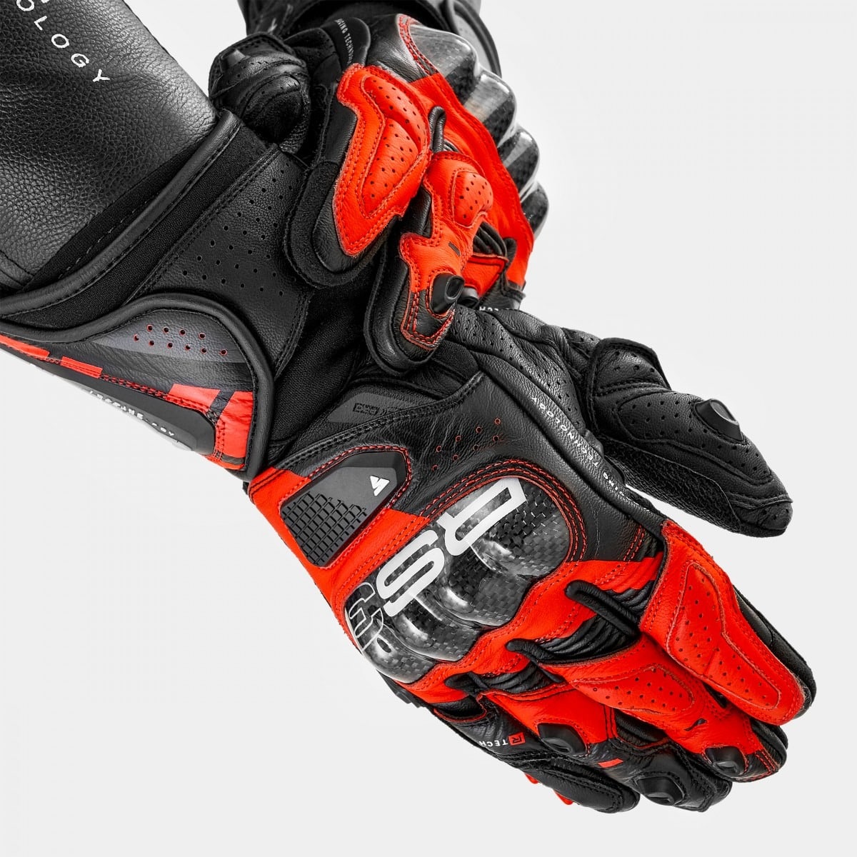 SHIMA RS-3 MEN'S MOTORCYCLE GUANTES NEGRO ROJO FLUOR – 5 – Maximomoto PT