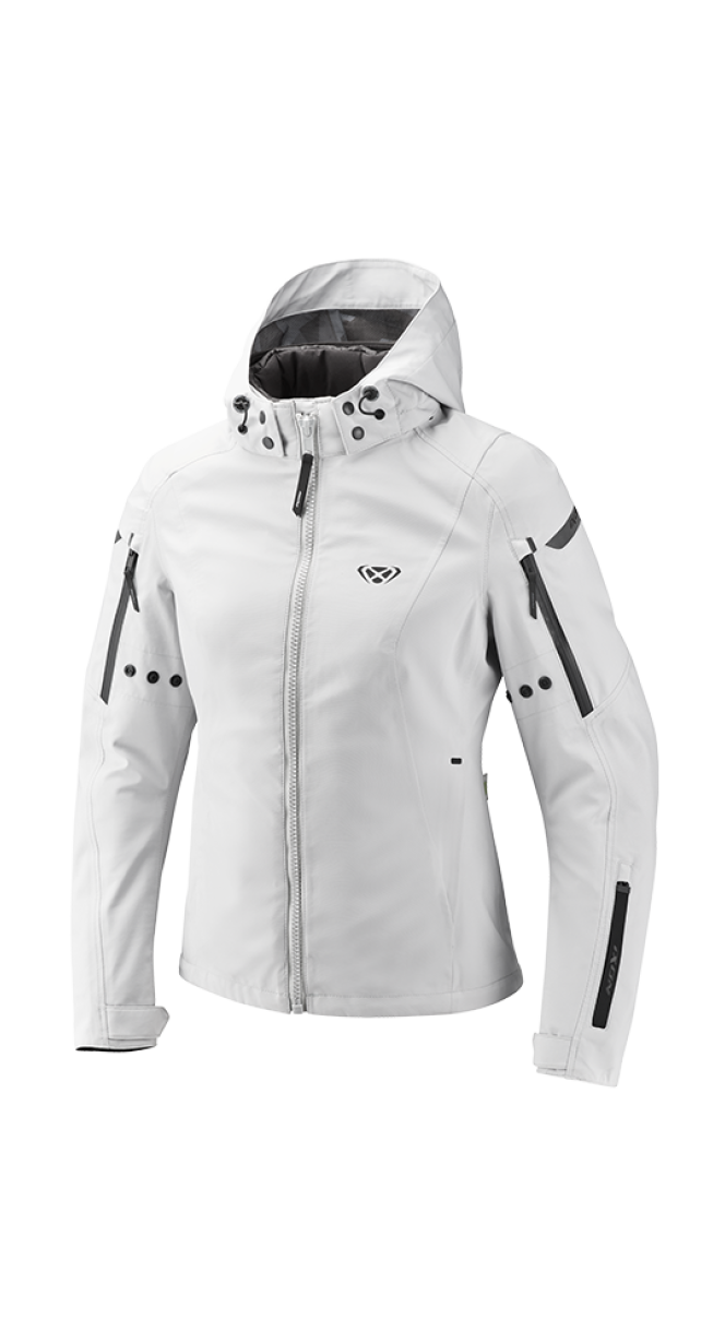IXON BURNING Mujer Textil Motocicleta Chaqueta Gris Claro – 1 – Maximomoto PT
