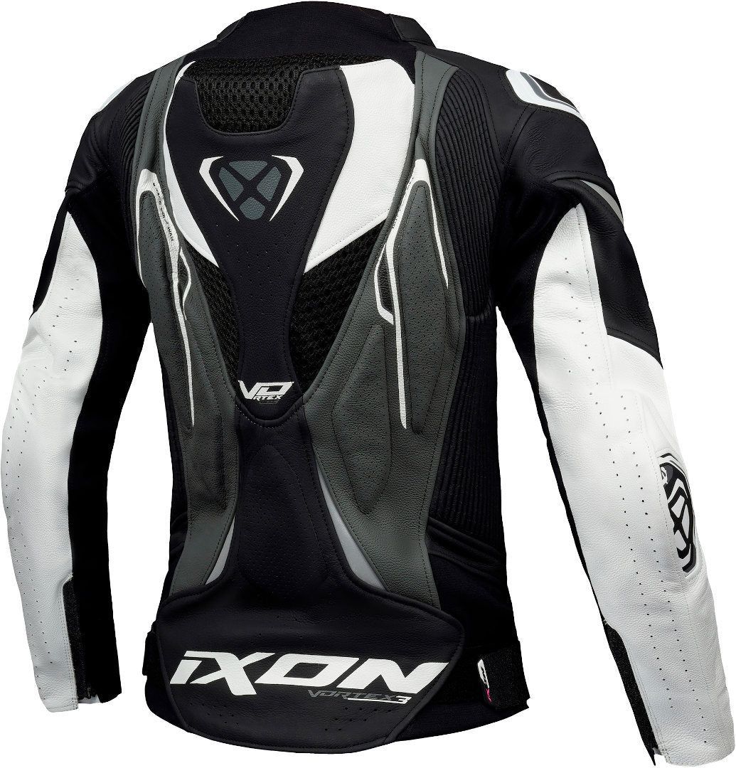 IXON VORTEX 3 Mujer Carreras Cuero Chaqueta Negro Antracita Blanco – 2 – Maximomoto PT