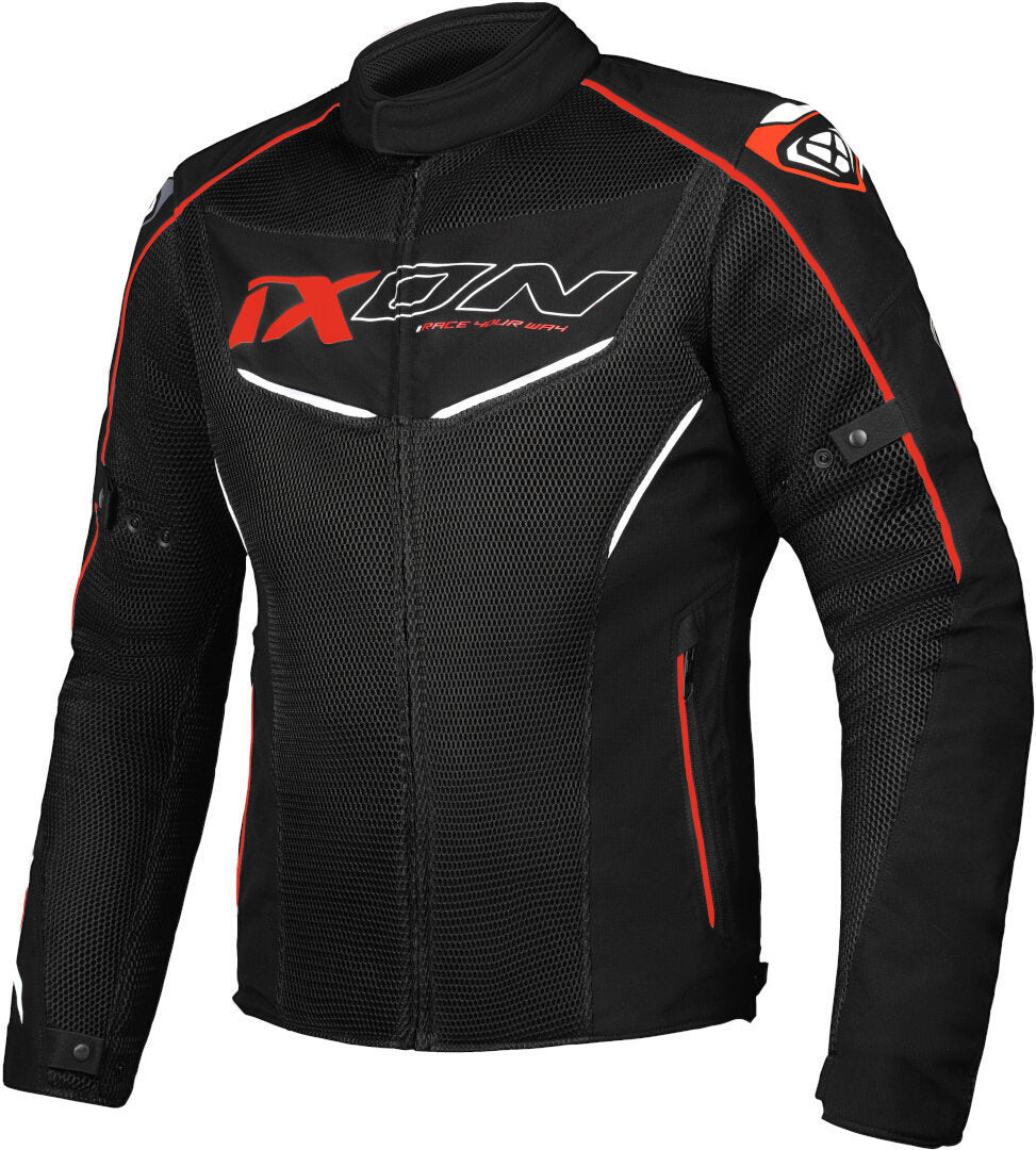 IXON FLICKER Moto Textil Hombre Chaqueta Negro Blanco Rojo – 1 – Maximomoto PT