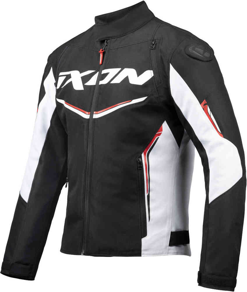IXON CORDOLO Hombre Textil Moto Chaqueta Negro Blanco Rojo – 1 – Maximomoto PT