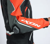 IXON DEMONIO 1 PIEZA HOMBRE MOTO TRAJE DE CUERO NEGRO ROJO BLANCO