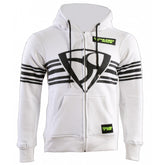 MUGENRACE H-MNR-2488 SHIELD Moto Capuz Zíper Branco