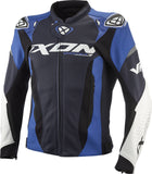 IXON VORTEX 3 Hombre Chaqueta De Cuero Motociclista De Carreras Negro/Azul/Blanco