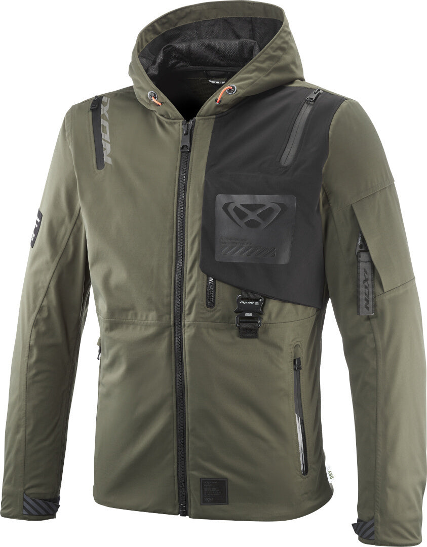IXON M-QUARTER Chaqueta De Moto Textil Impermeable Caqui Negro – 1 – Maximomoto PT