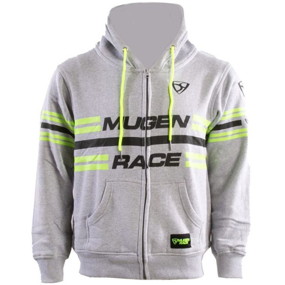 MUGENRACE H-MNR-2487 Sudadera capucha cremallera STRIPE Gris claro