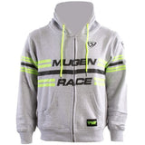 MUGENRACE H-MNR-2487 Sudadera capucha cremallera STRIPE Gris claro