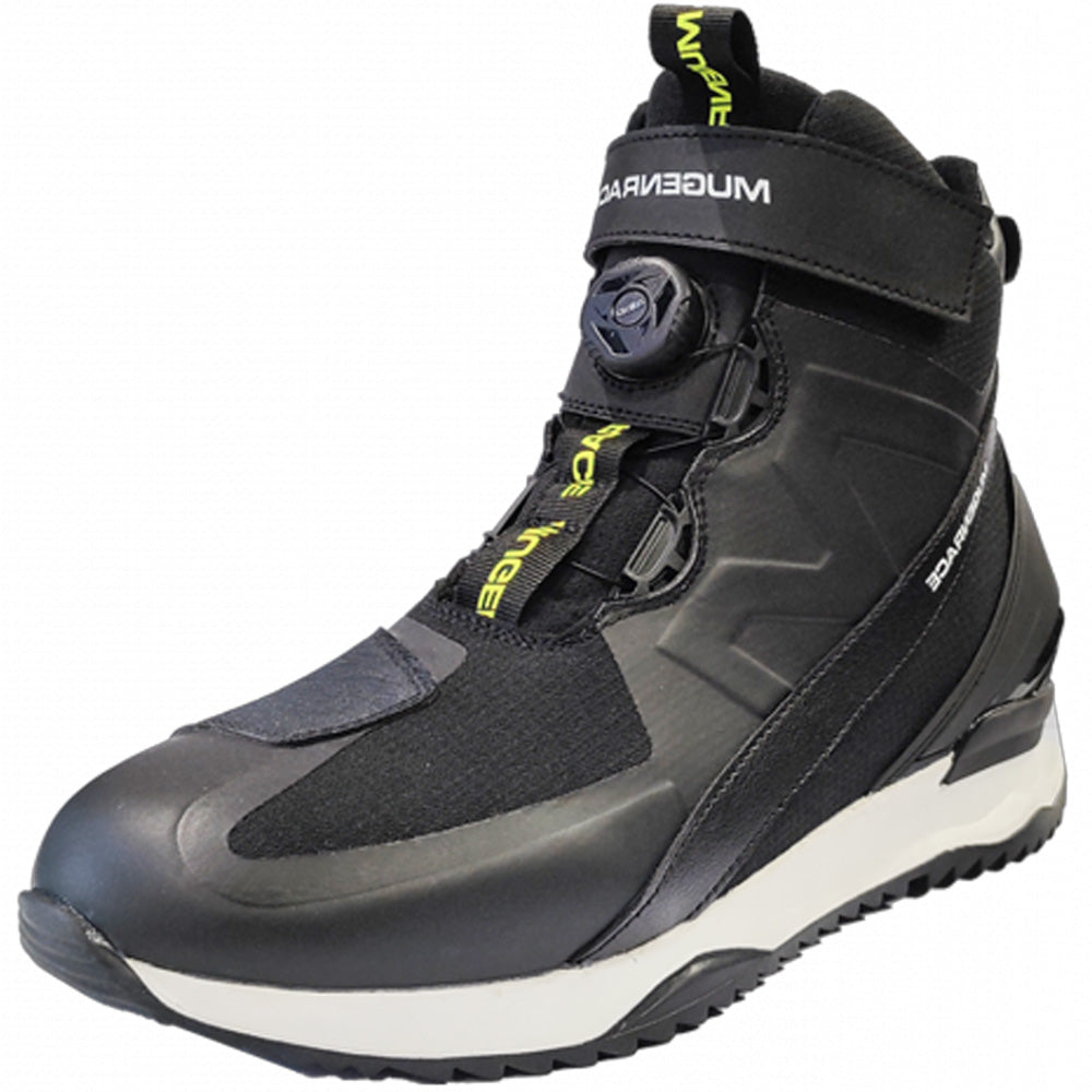 MUGENRACE BOT-MNR-2461 MOTOCICLISTA BOTAS PRETAS AMARELO FLUORESCENTE
