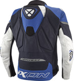 IXON VORTEX 3 Hombre Chaqueta De Cuero Motociclista De Carreras Negro/Azul/Blanco