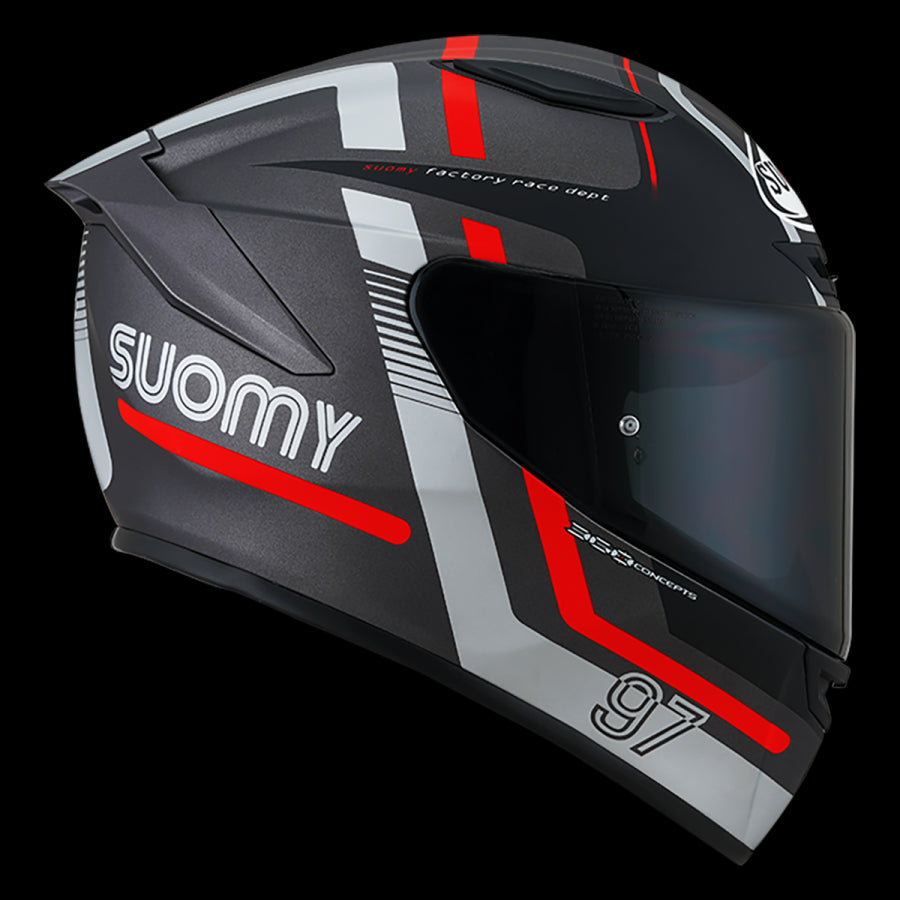 SUOMY-CASCOS TRACK-1 NINETY SEVEN MATT GUN METAL/RED E06 – 3 – Maximomoto PT