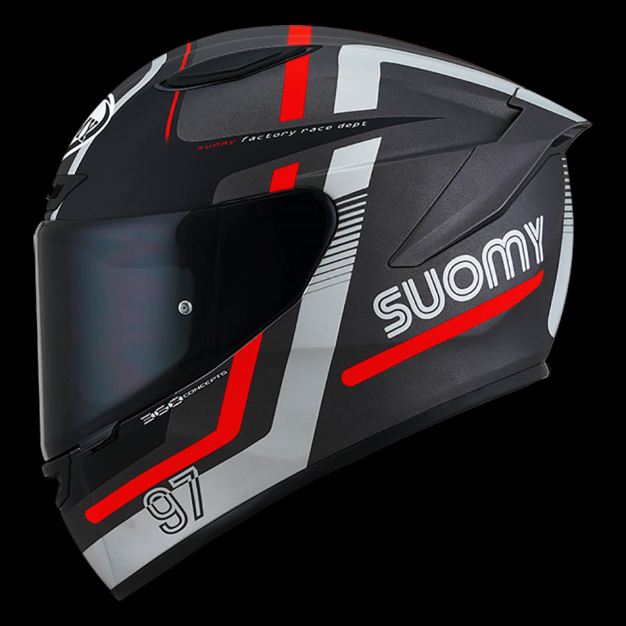 SUOMY-CASCOS TRACK-1 NINETY SEVEN MATT GUN METAL/RED E06 – 4 – Maximomoto PT