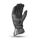 R-TECH GP Moto Couro Luvas Preto