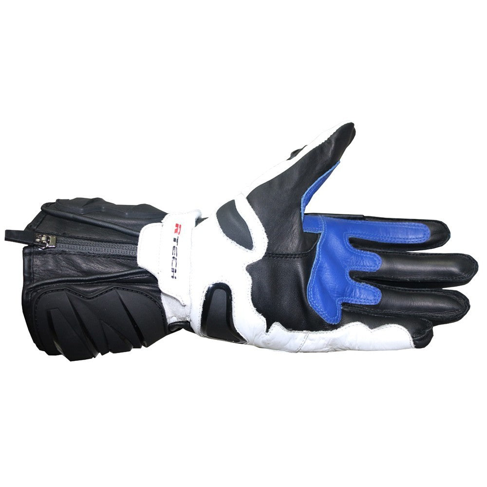 R-TECH HAWK Black Blue Leather Motorcycle Gloves – 4 – Maximomoto PT