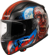 LS2 FF353 RAPID II ZOMBIE Moto Capacete Preto Vermelho-06
