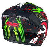 SMK STELLAR ANIMAL DECORADO MA234 Moto Integral Capacete MATE AMARILLO