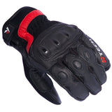 R-TECH VIBO Moto Couro Luvas Preto Vermelho