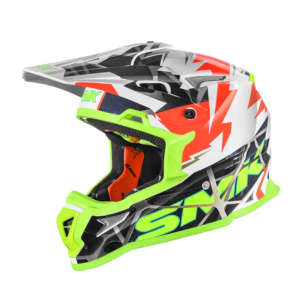 SMK ALLTERRA FULMINE DECORATED GL174 Motocross Helmet Brillo – 1 – Maximomoto PT