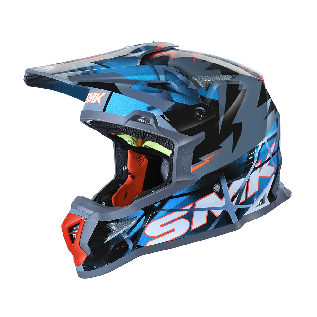 SMK ALLTERRA FULMINE DECORADO BRILLO GL651 Moto Capacete