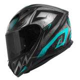 CASCO FULL 50.7 REBEL MATT BLACK LIGHT BLUE