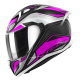 GIVI - CASCO FULL 50.8 BRAVE LADY NEGRO PLATA ROSA