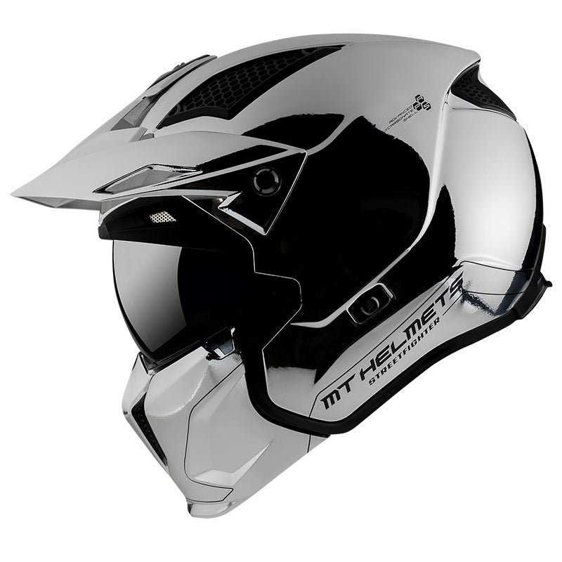MT STREETFIGHTER SV A2 CROMADO ESPORTES DUPLOS MOTO CAPACETE AVENTURA