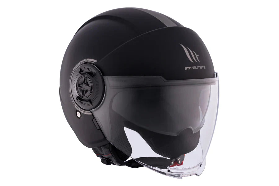 MT VIALE SV S SOLID A1 Moto Jet Capacete Preto Fosco