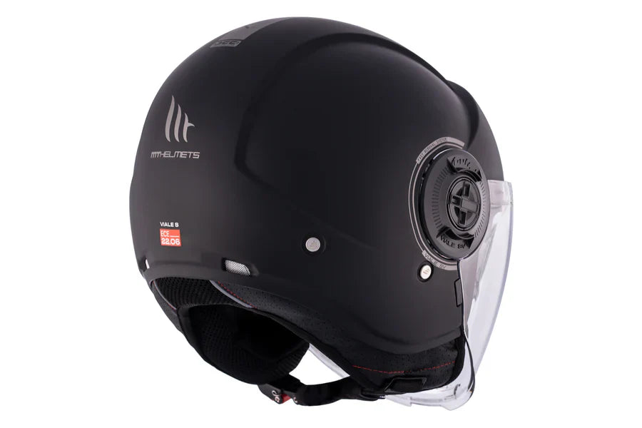 MT VIALE SV S SOLID A1 Moto Jet Capacete Preto Fosco