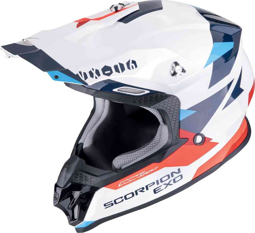 SCORPION VX-16 EVO AIR ROD Enduro Moto Casco Blanco Rojo Azul – 1 – Maximomoto PT