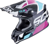 SCORPION VX 16 EVO AIR ANALOG Enduro Moto Casco Preto Azul Rosa – Maximomoto PT