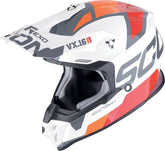 SCORPION VX 16 EVO AIR ANALOG Enduro Moto Casco Blanca Naranja – Maximomoto PT