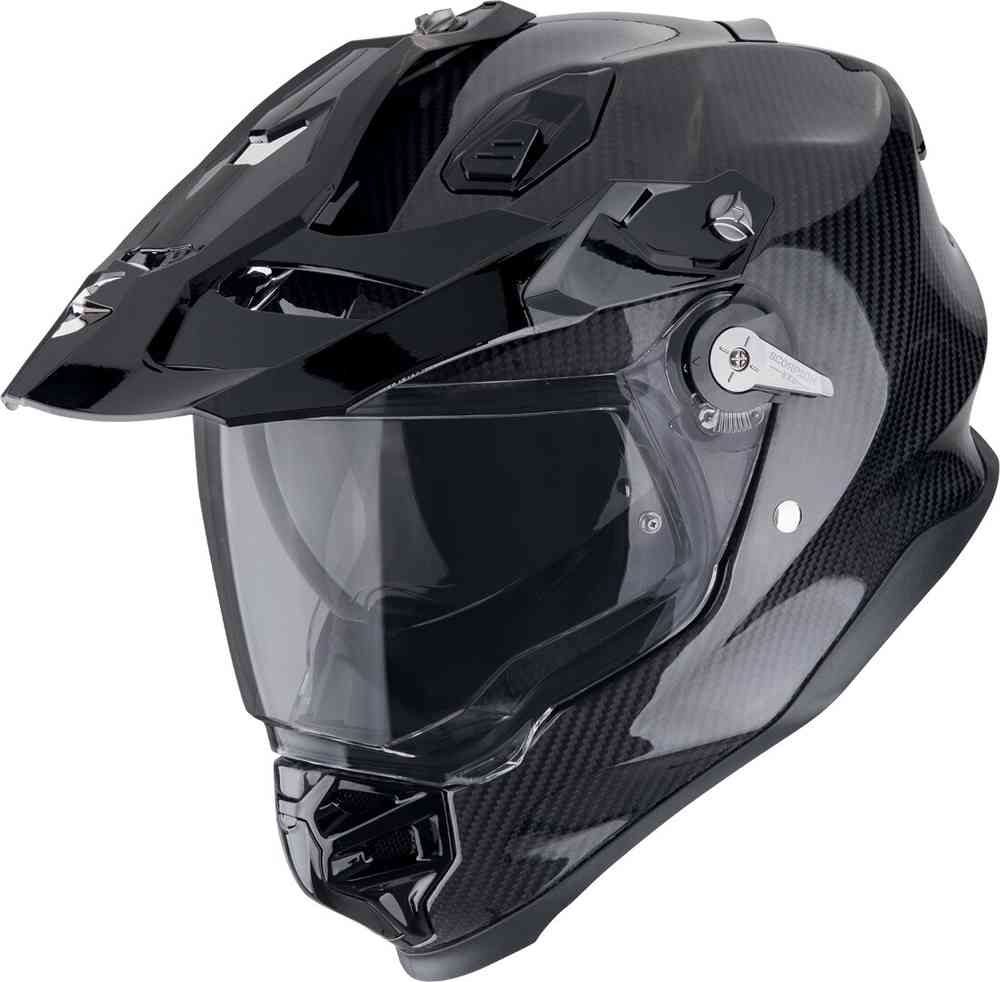 SCORPION ADF-9000 CARBON AIR SOLID Adventure Motorcycle Black Shell – 1 – Maximomoto PT
