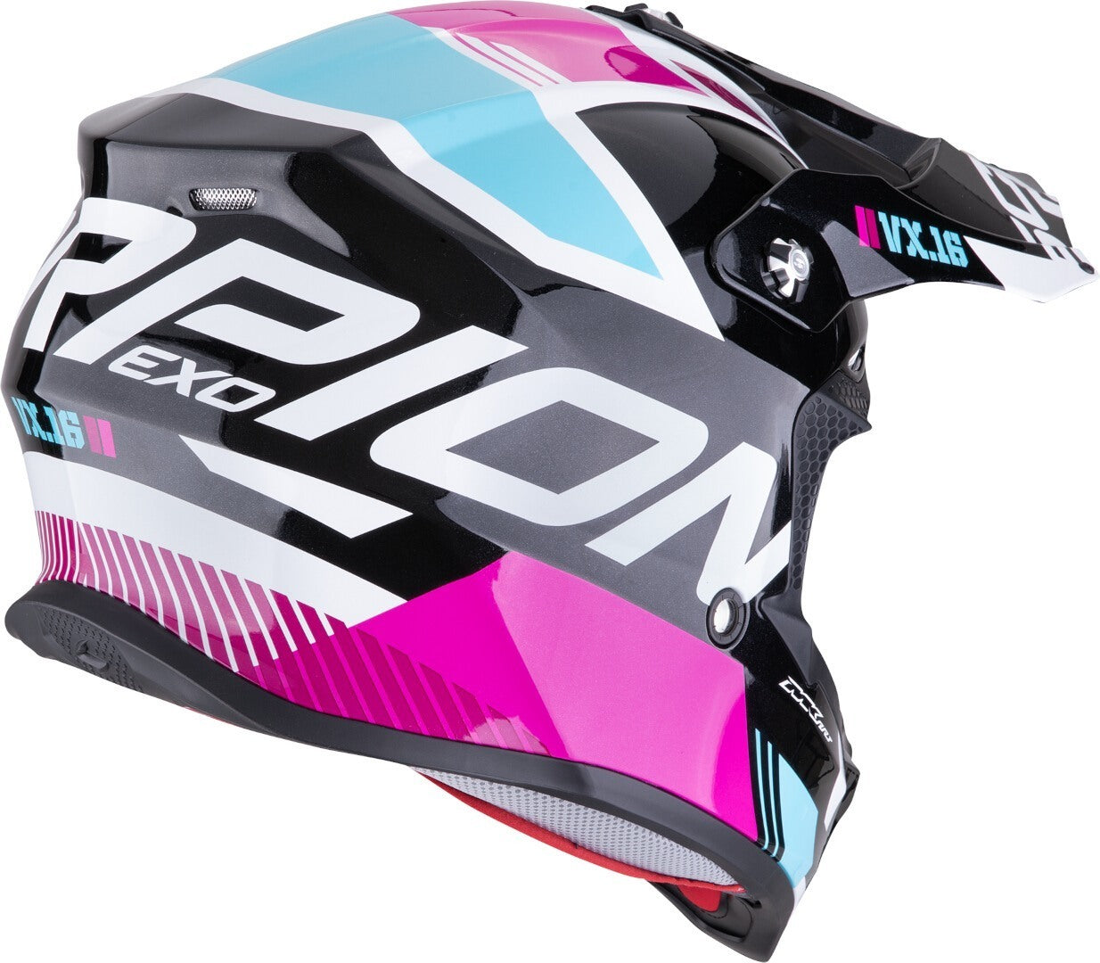 SCORPION VX 16 EVO AIR ANALOG Enduro Motorcycle Helmet Black Blue Pink – 2 – Maximomoto PT