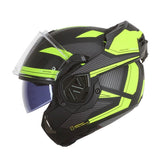LS2 FF906 ADVANT MOTO CAPACETE MODULAR PRETO H-V AMARELO