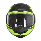 LS2 FF906 ADVANT MOTO CAPACETE MODULAR PRETO H-V AMARELO