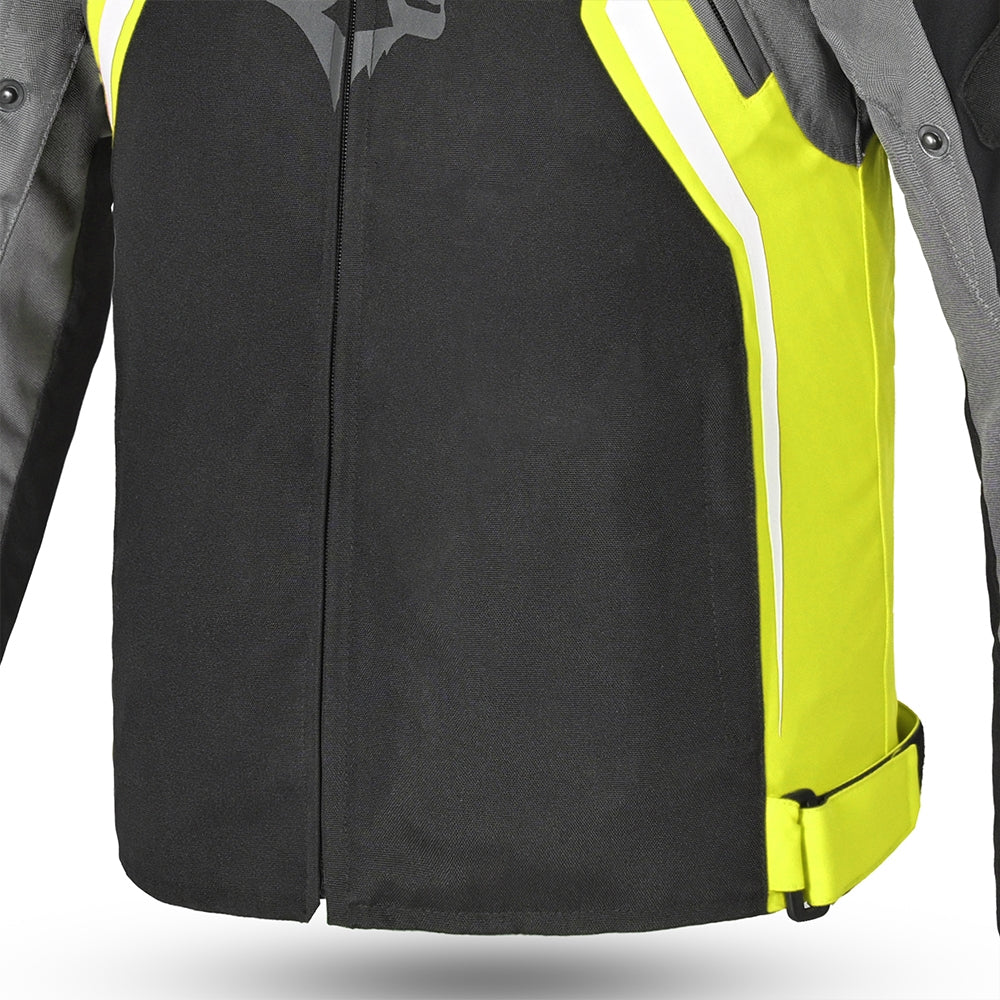 BELA CORDANIEL Moto Casaco Têxtil Preto Cinzento Escuro Amarelo
