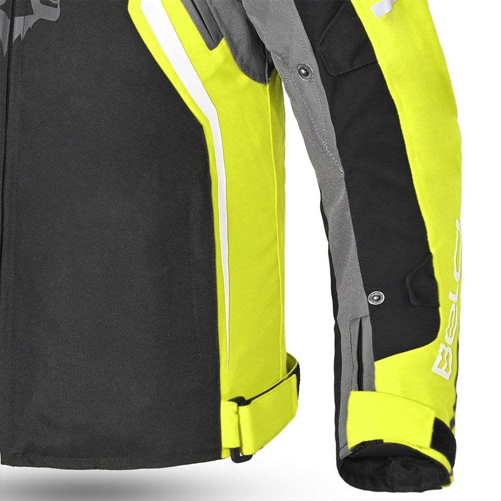 BELA CORDANIEL Moto Casaco Têxtil Preto Cinzento Escuro Amarelo